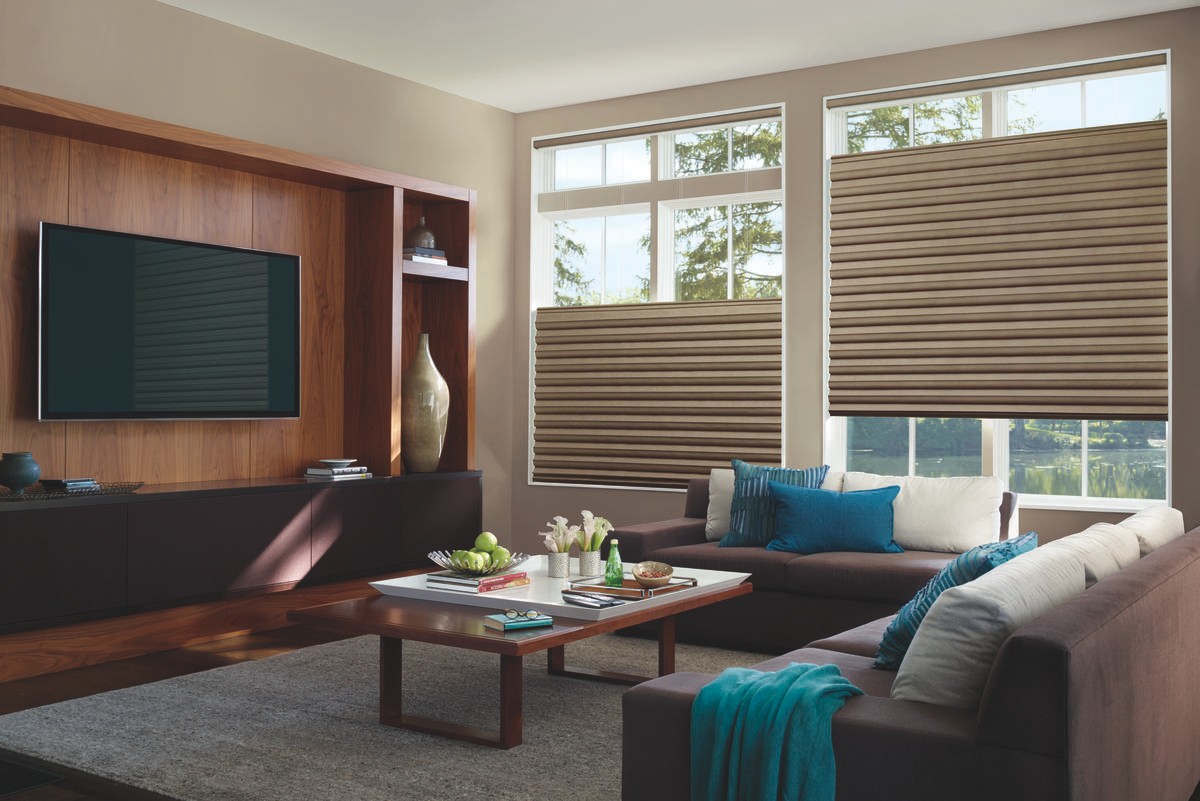 Refresh your space with beautiful Roman shades, roller shades, featuring drapery near Raleigh, North Carolina (NC).