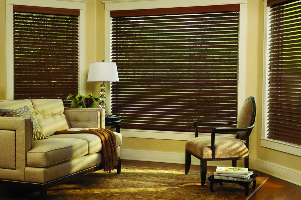 Hunter Douglas Parkland® Wood Blinds Raleigh, North Carolina (NC) wood window treatments rustic touch