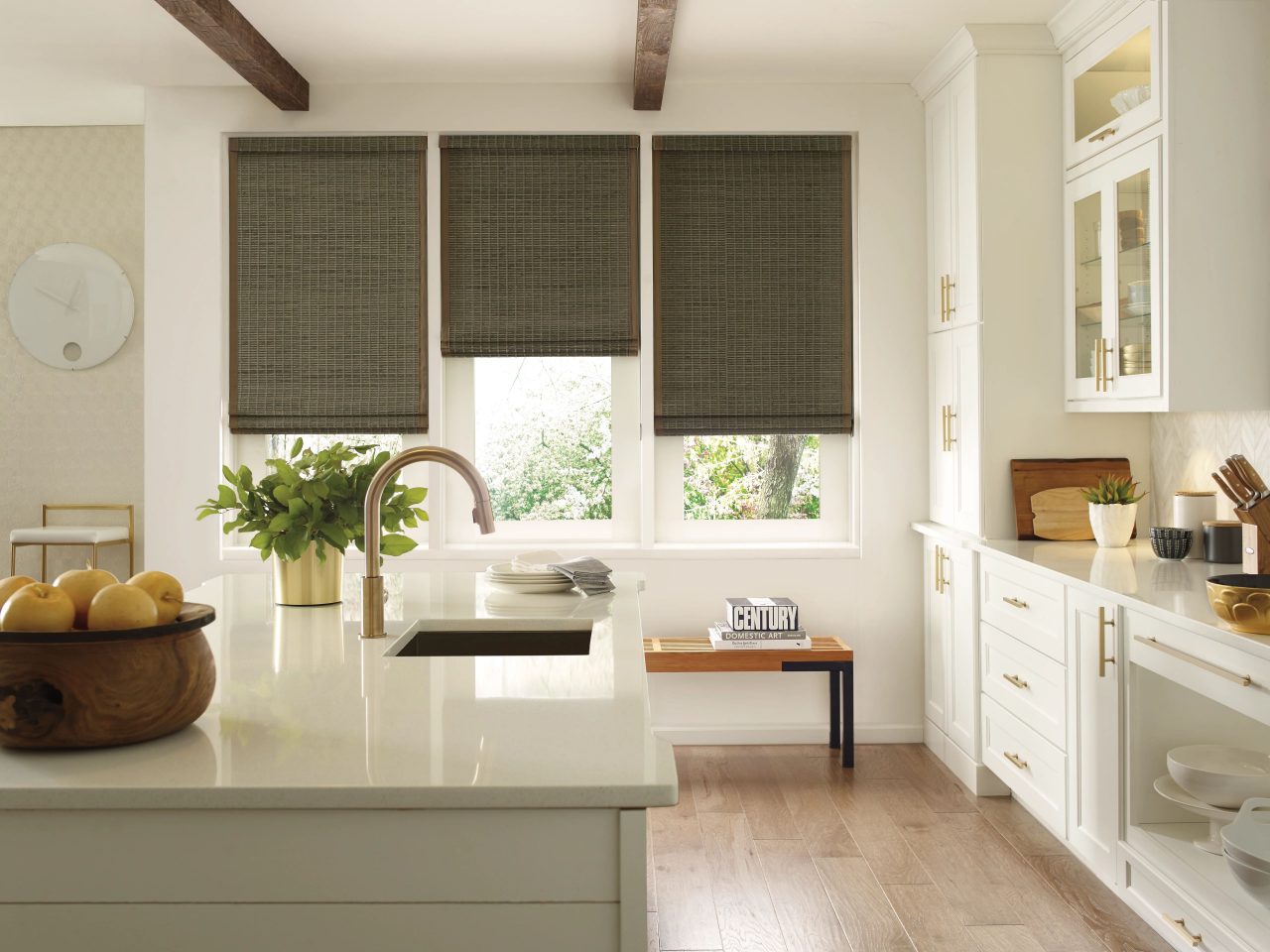 woven wood shades for kitchen